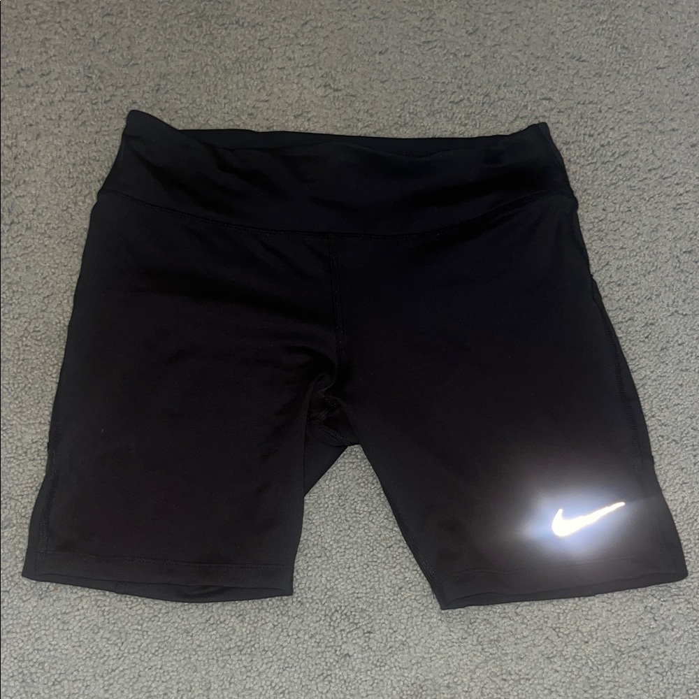 Nike Black Women's Bike Shorts with Reflective Swoosh